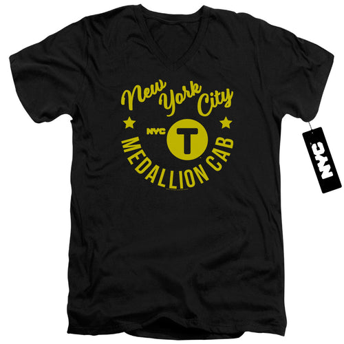New York City Medallion Cab V-Neck T-Shirt