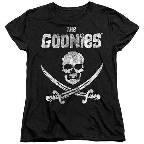 The Goonies Jolly Roger Distressed Womens T-Shirt