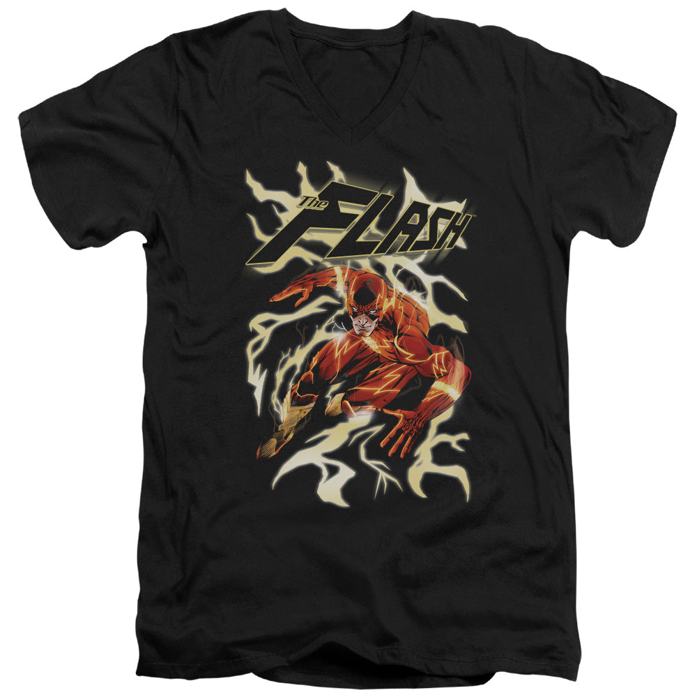 Justice League Electric Run V-Neck T-Shirt