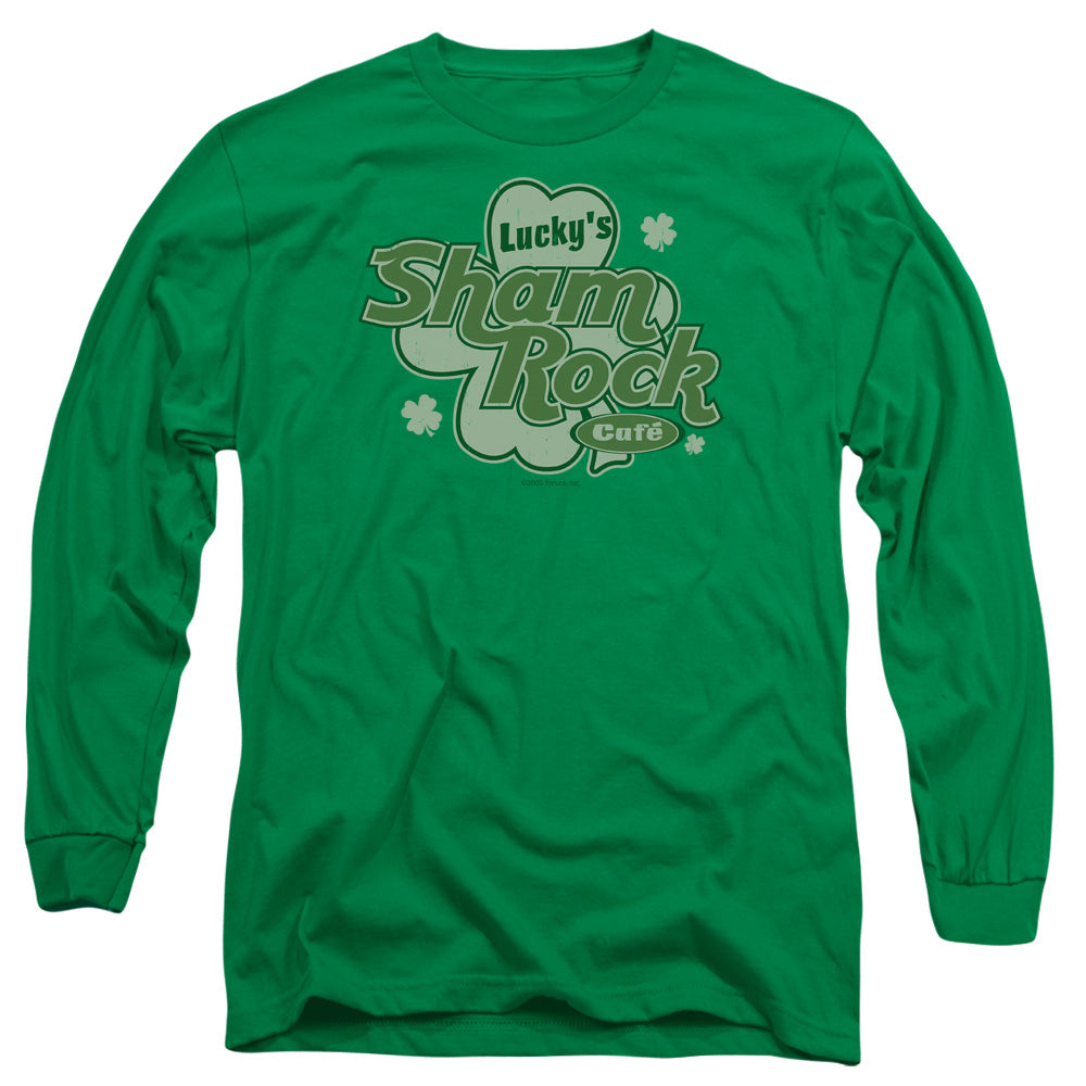 St Patrick's Day Lucky's Shamrock Cafe Green Long Sleeve T-Shirt