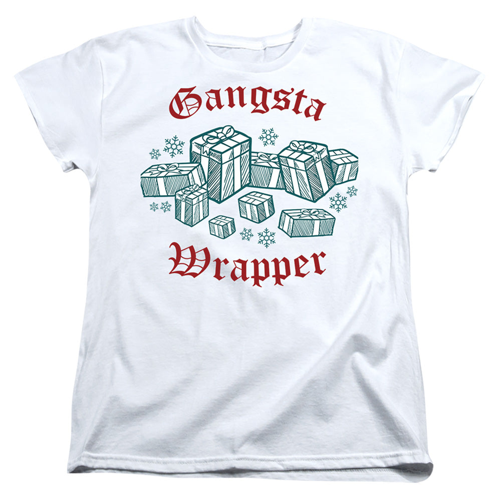 Christmas Gangsta Wrapper Womens T-Shirt