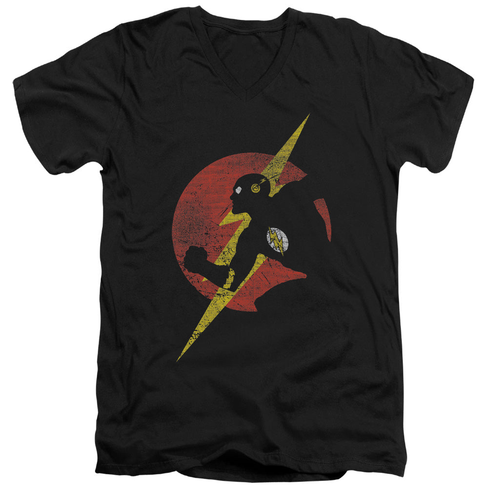 Justice League Flash Symbol Knockout V-Neck T-Shirt