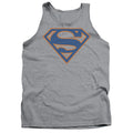 Superman Blue & Orange Shield Athletic Heather Tank Top