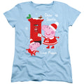 Peppa Pig And George Pig Christmas Letter to Santa Womens T-Shirt