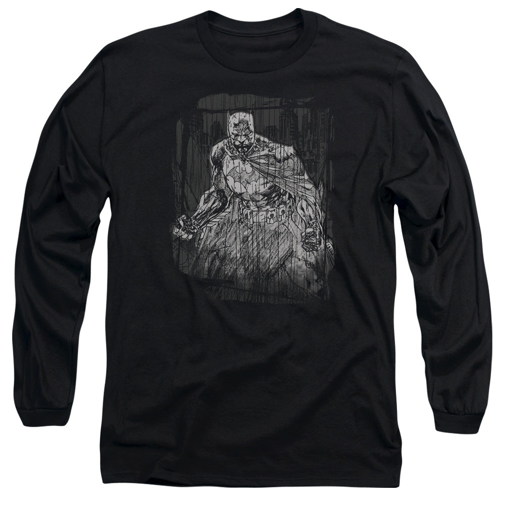 Batman Pencilled Rain Long Sleeve T-Shirt