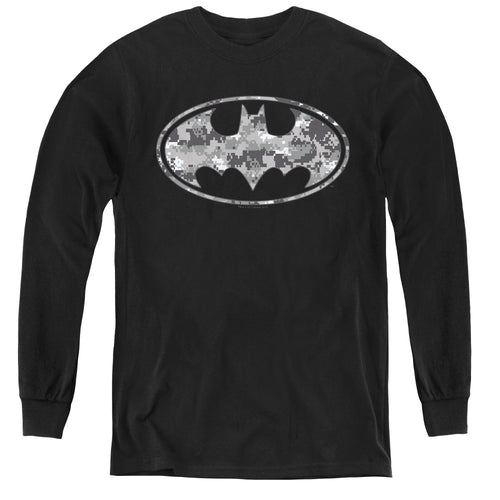 Batman Urban Camo Shield Youth Long Sleeve T-Shirt