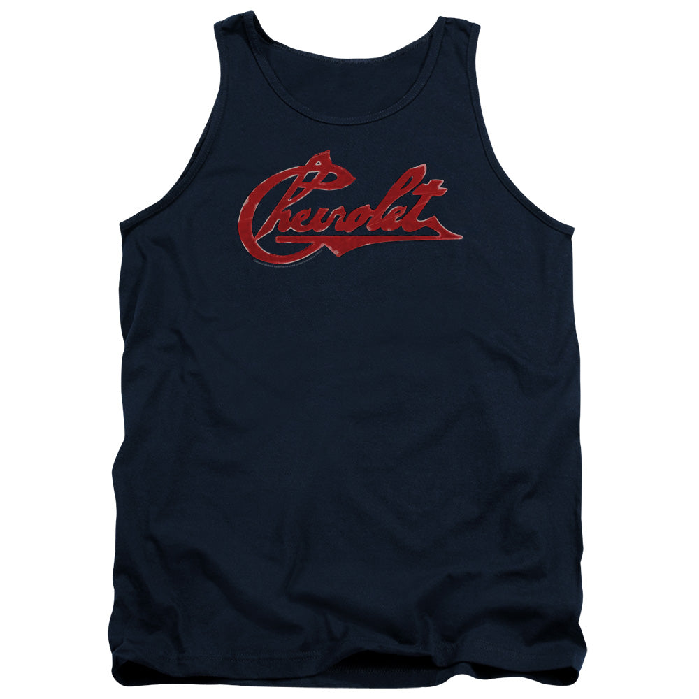 Chevy Chevrolet Script Distressed Tank Top