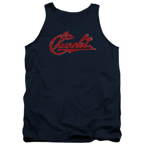 Chevy Chevrolet Script Distressed Tank Top