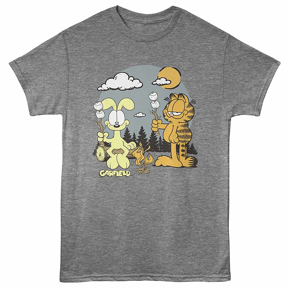 Roasting Marshmallows Garfield t-shirt in graphite heather