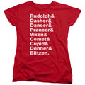 Christmas Reindeer Roll Call Womens T-Shirt