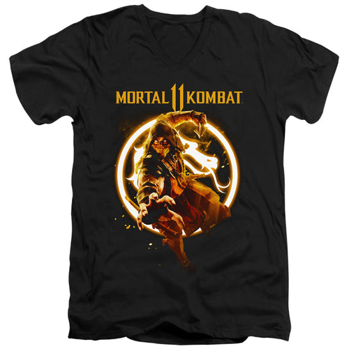 Mortal Kombat 11 Scorpion Flames V-Neck T-Shirt