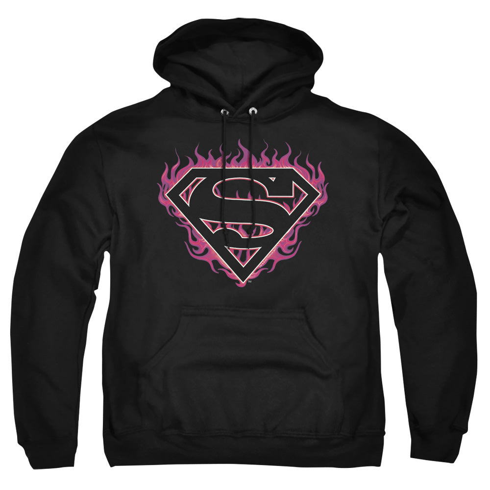 Superman Fuchsia Flames Pullover Hoodie
