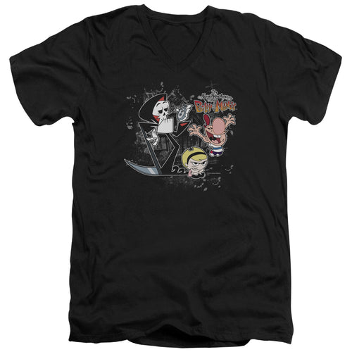 Billy & Mandy Splatter Cast V-Neck T-Shirt