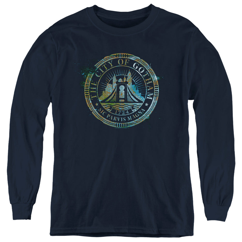 The Batman City of Gotham Seal Youth Long Sleeve T-Shirt