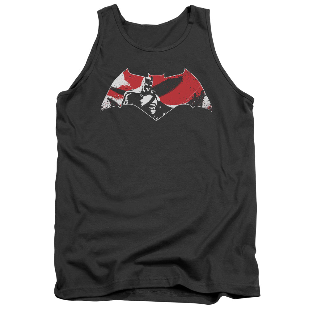 Batman v Superman Armor Splatter Logo Tank Top