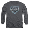 Superman Man of Steel Shield Charcoal Long Sleeve T-Shirt
