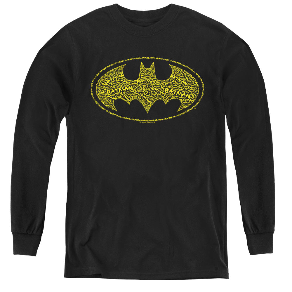 Batman Type Logo Youth Long Sleeve T-Shirt