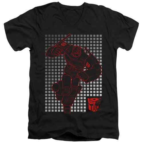 Transformers Optimus Grid V-Neck T-Shirt