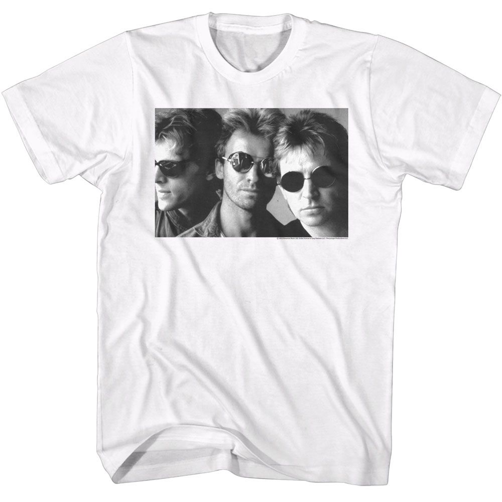 Black and White Shades The Police t-shirt in white