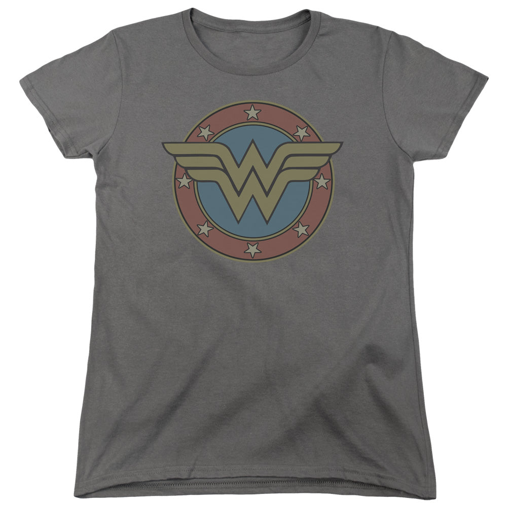 Wonder Woman WW Vintage Emblem Womens T-Shirt