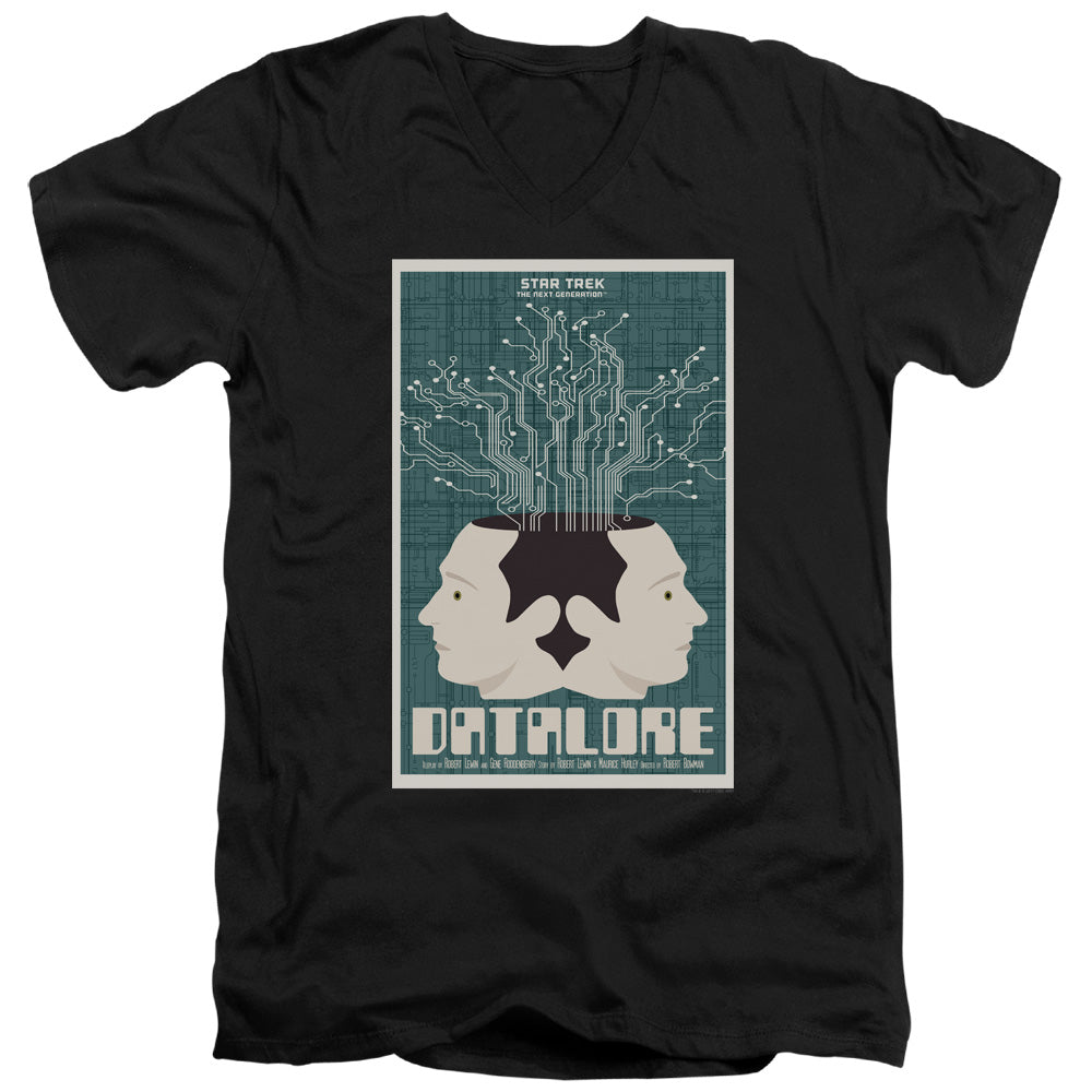 Star Trek Datalore Black V-Neck T-Shirt