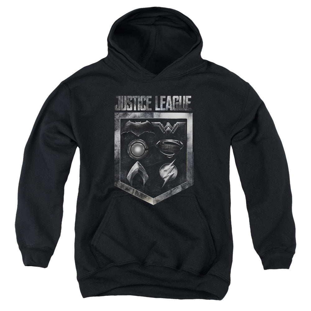 Justice League Shield Of Emblems Youth Hoodie