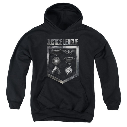 Justice League Shield Of Emblems Youth Hoodie