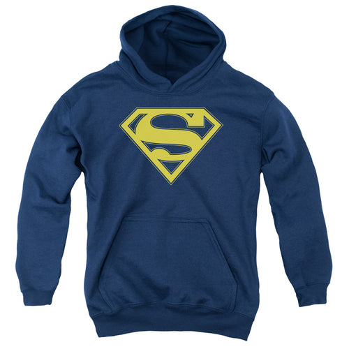 Superman Maize & Blue Shield Navy Youth Hoodie
