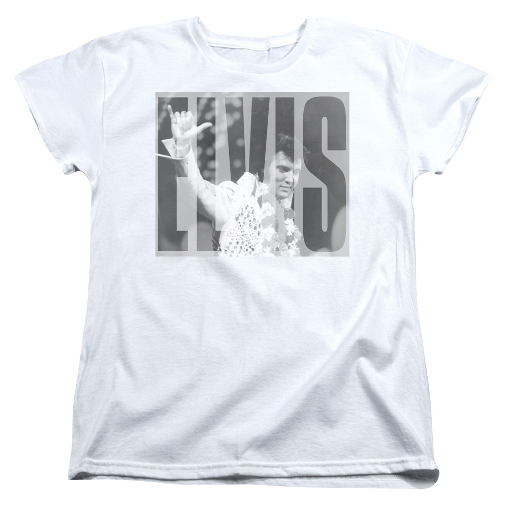 Elvis Presley Aloha Gray Womens T-Shirt
