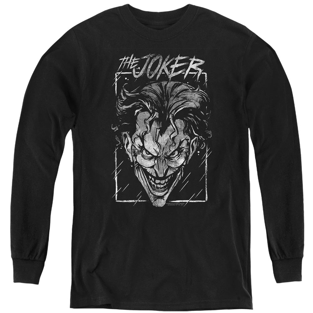 The Batman Joker Storm on Black Youth Long Sleeve T-Shirt