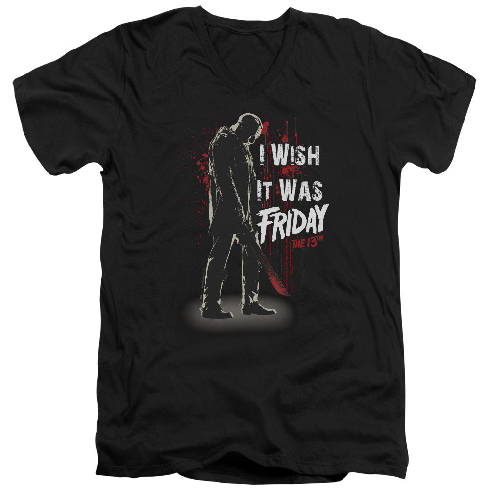 Friday the 13th I Wish It Was Friday V-Neck T-Shirt