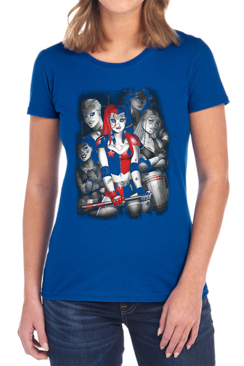 Batman Bad Gals Bw Womens T-Shirt