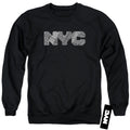 New York City Map Fill Black Crewneck Sweatshirt