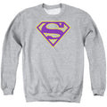 Superman Purple & Gold Shield Athletic Heather Crewneck Sweatshirt