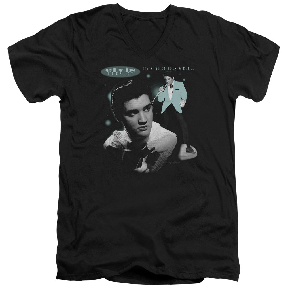 Elvis Presley Teal Portrait V-Neck T-Shirt