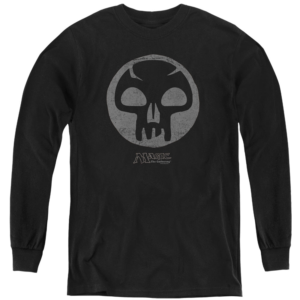 Magic the Gathering Black Symbol Youth Long Sleeve T-Shirt