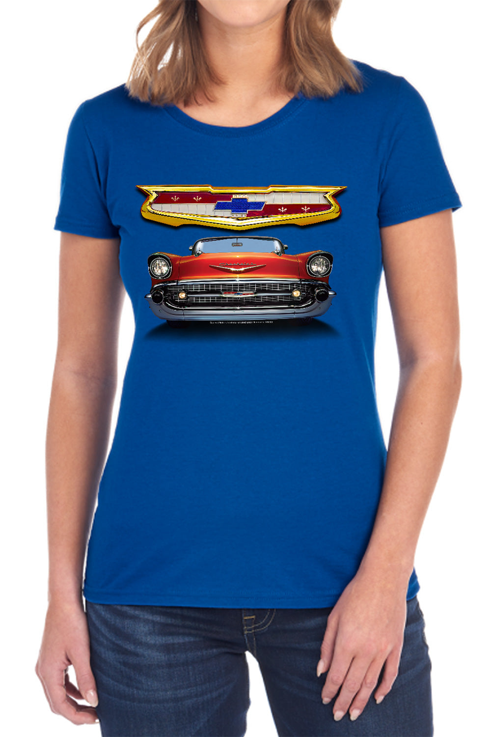 Chevy 1957 Bel Air Grille Womens T-Shirt