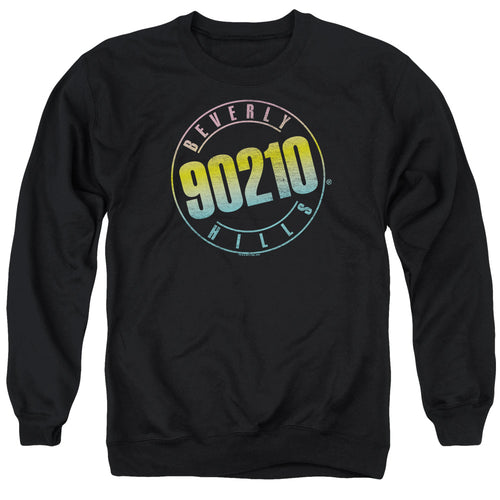 Beverly Hills 90210 Color Blend Logo Black Crewneck Sweatshirt