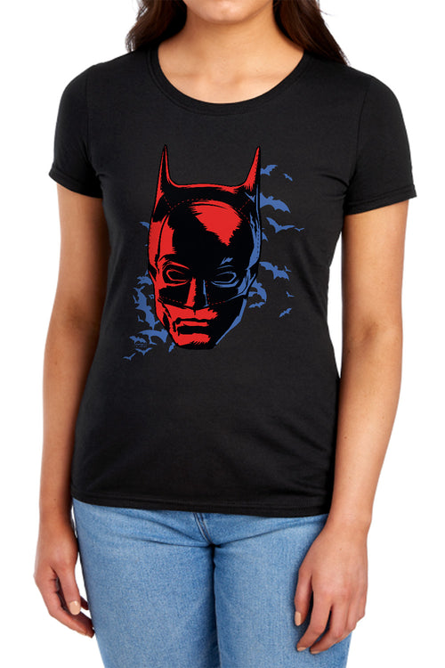 The Batman Shadowed Headshot Womens T-Shirt