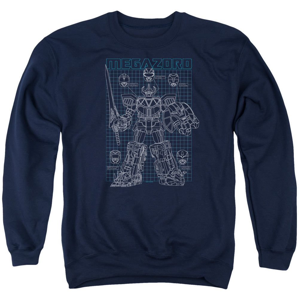 Mighty Morphin Power Rangers Mega Plans Crewneck Sweatshirt