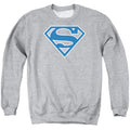Superman Blue & White Shield Athletic Heather Crewneck Sweatshirt