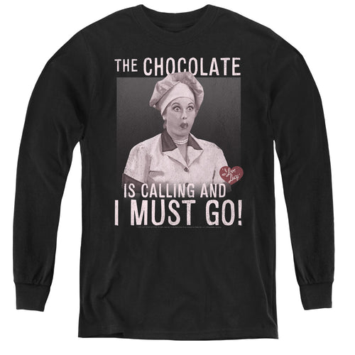 I Love Lucy Chocolate Calling Youth Long Sleeve T-Shirt
