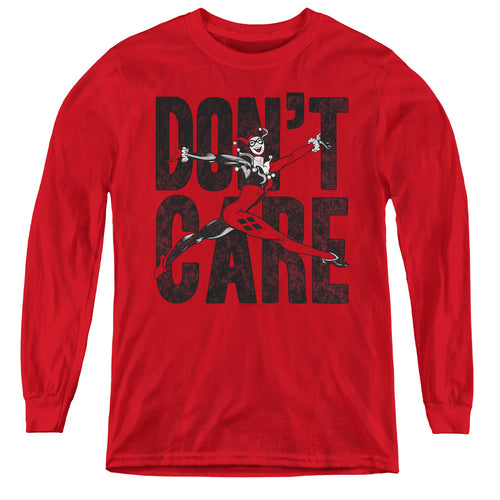 Justice League DonT Care Youth Long Sleeve T-Shirt