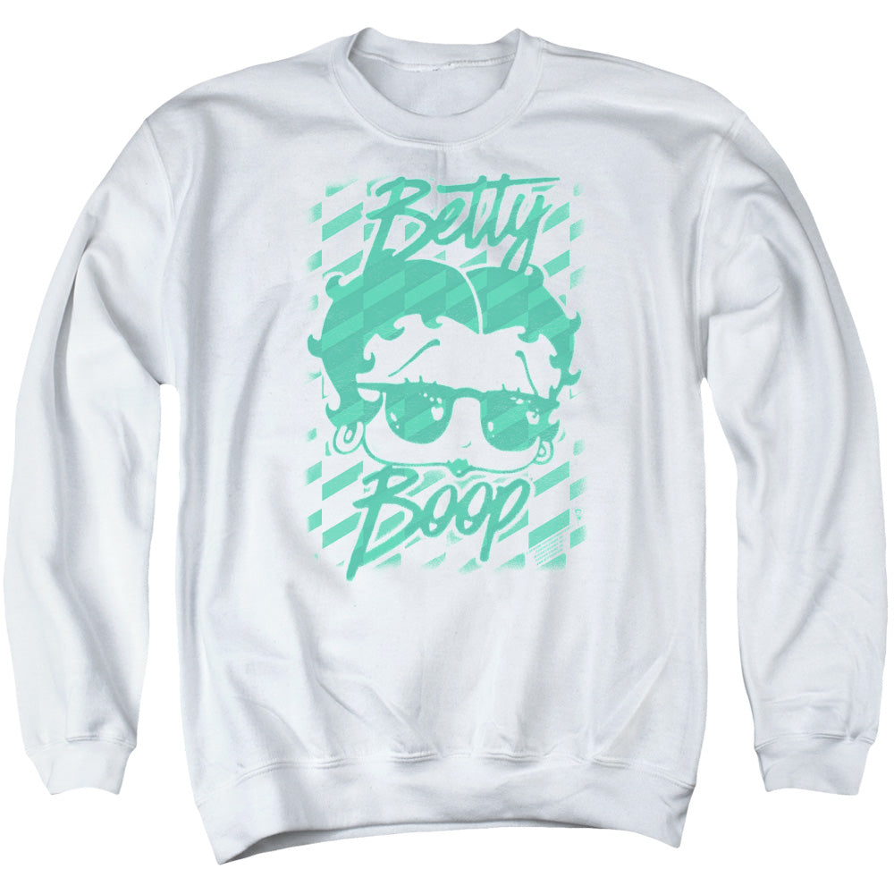 Betty Boop Summer Shades White Crewneck Sweatshirt