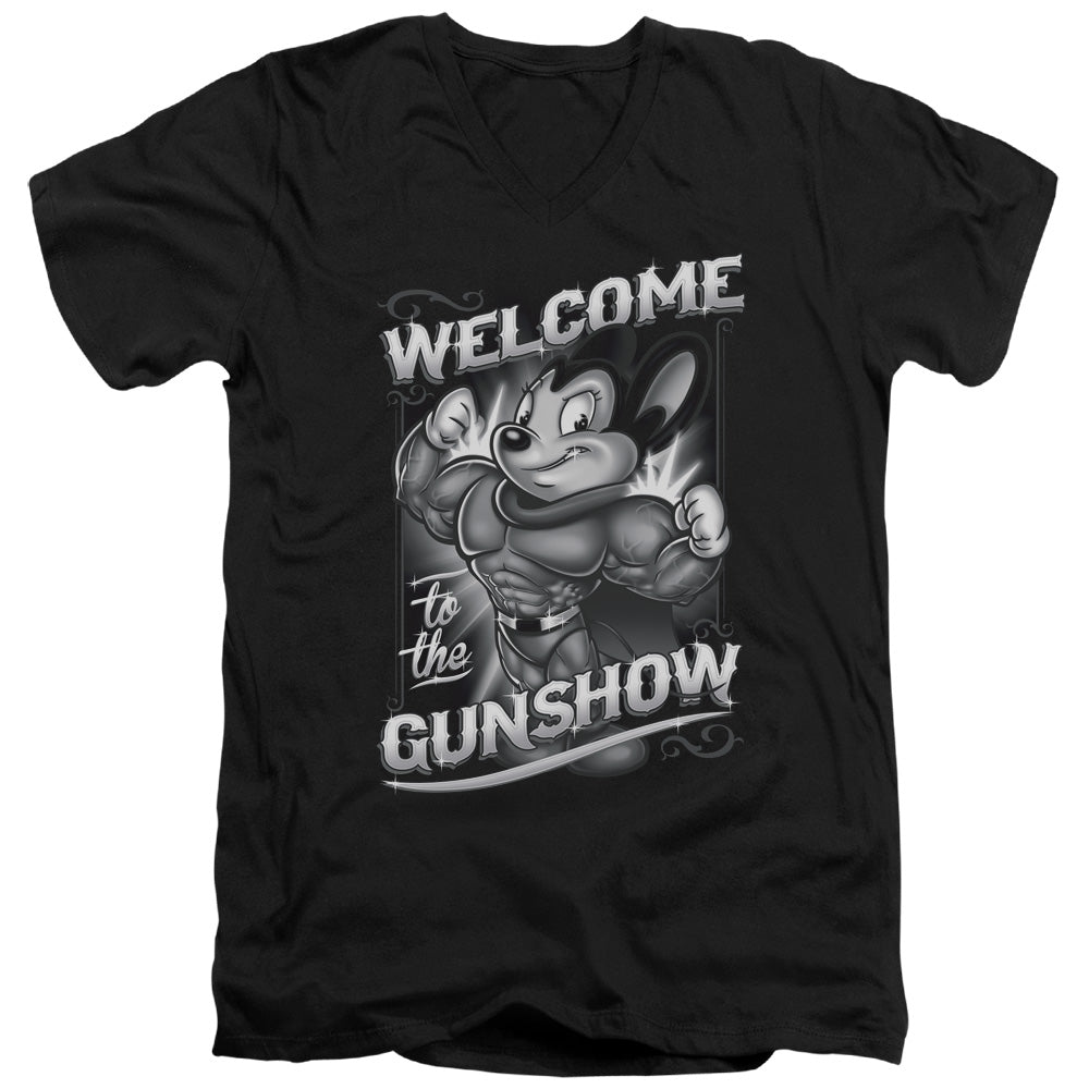 Mighty Mouse Mighty Gunshow V-Neck T-Shirt