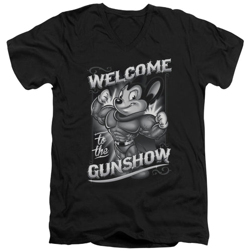 Mighty Mouse Mighty Gunshow V-Neck T-Shirt