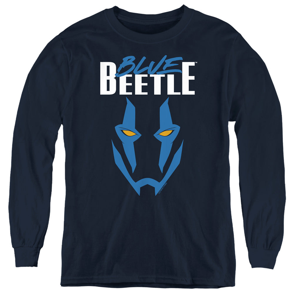 Blue Beetle Mask Youth Long Sleeve T-Shirt