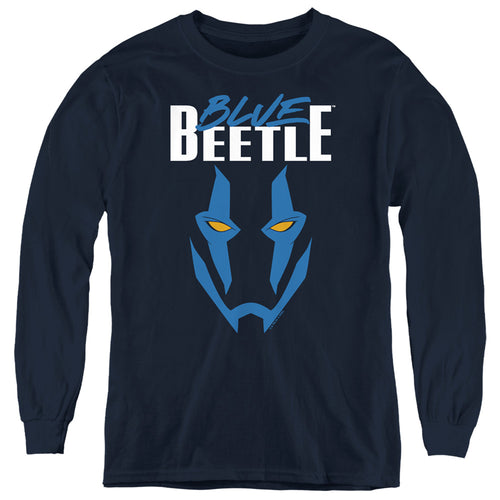 Blue Beetle Mask Youth Long Sleeve T-Shirt