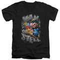 Superman Ripping Steel V-Neck T-Shirt