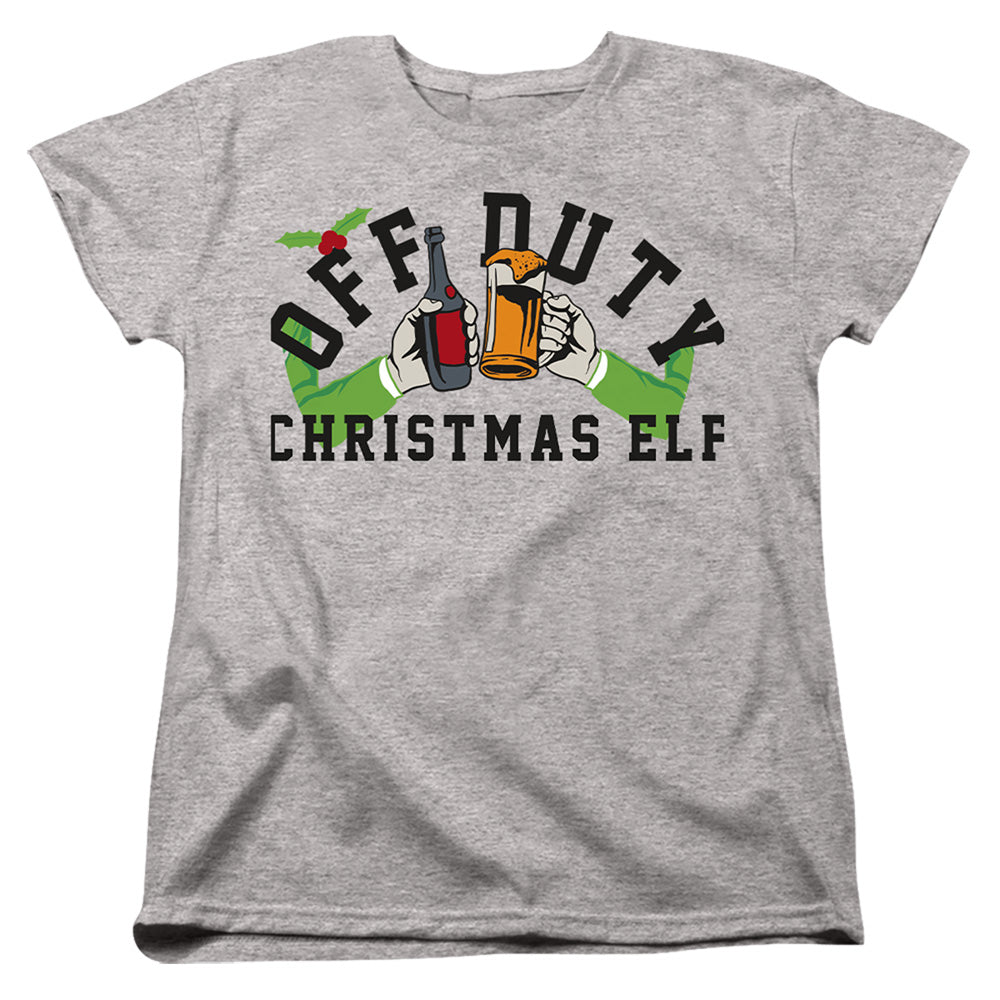 Off Duty Christmas Elf Womens T-Shirt